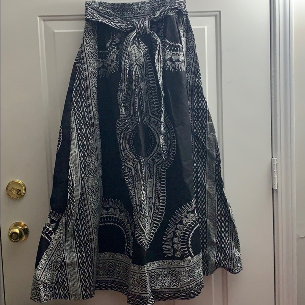Black & white Ankara skirt